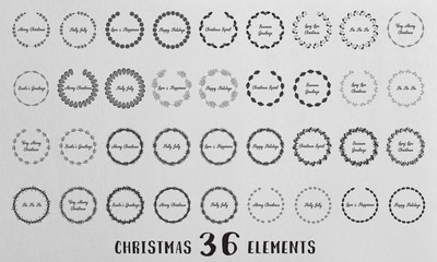 Wreaths Vector Collection of Laurels, Floral Elements