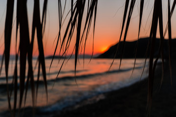 Amazing sunset at Zakynthos island