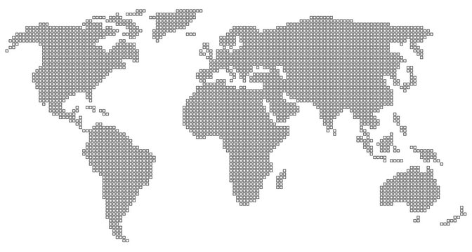 Weltkarte aus Quadraten