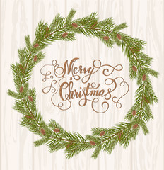 Merry Christmas background lettering. Vector illustration EPS 10.