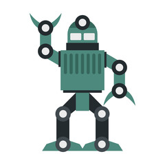 Funny vector robot in flat style
