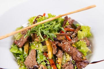 salad with beef