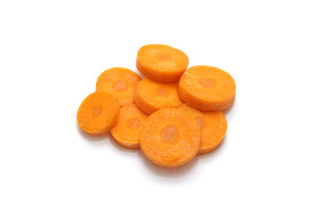 Isolated carrot sliced on white background