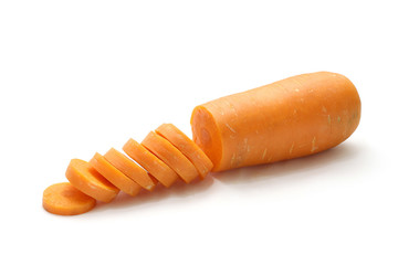 Isolated carrot sliced on white background