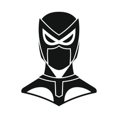 Superhero illustration in flat silhouette style