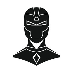 Superhero illustration in flat silhouette style