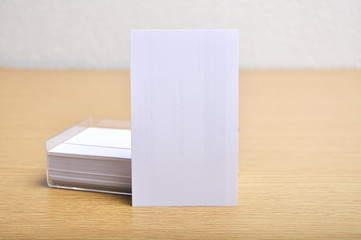 blank mockup business card for branding and logo printing with casing in potrait style.