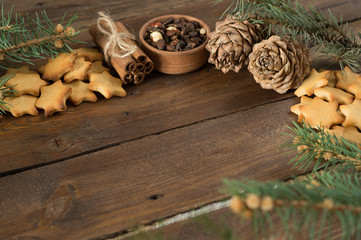 Christmas cookies stars on the table
