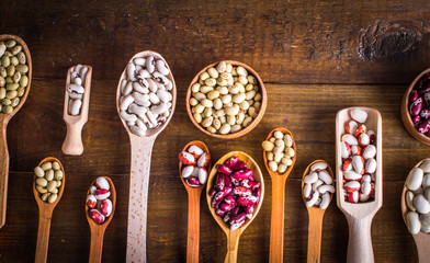 beans on a wooden table