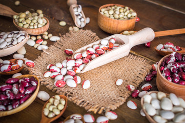 beans on a wooden table