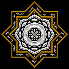 Buddhist meditation symbol mandala. Digital artwork creative graphic design.