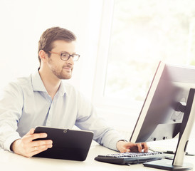 Businessman at work in the office