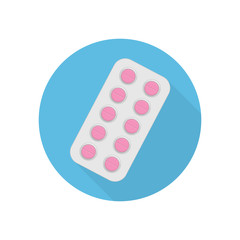 Blister pack of pills icon.