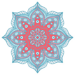 Mandala in beautiful colors for your design. Vector ornament on white background.