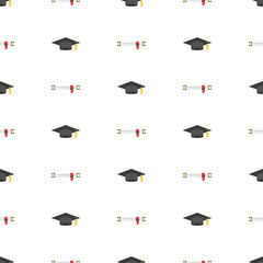 Seamless pattern with graduation cap.