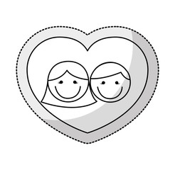 cute little couple isolated icon vector illustration design