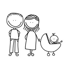 cute little family character icon vector illustration design