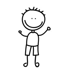 cute boy character icon vector illustration design