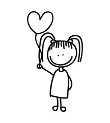 cute girl character isolated icon vector illustration design