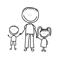 cute little family character icon vector illustration design