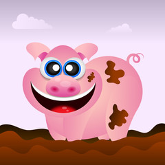 Pig illustration funny