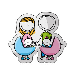 cute little family character icon vector illustration design