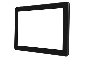 Black tablet white background front right side