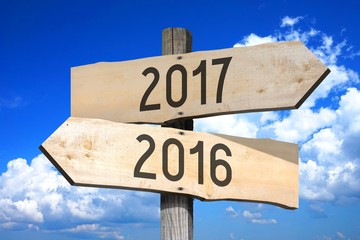 2016, 2017 - wooden signpost