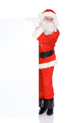 Santa Claus standing isolated on white background. Full length portrait