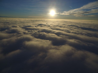 flight above clouds