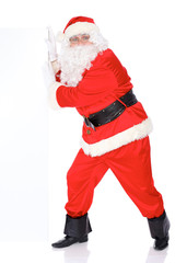 Santa Claus standing isolated on white background. Full length portrait