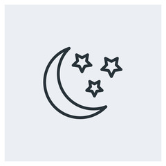 Night icon, sleep icon