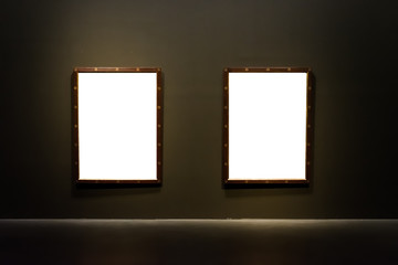 Art Museum Frame Wall Ornate Minimal Design White Isolated Clipp