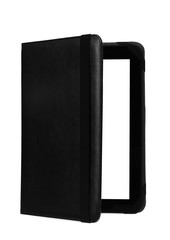 Tablet etui cover black open front upright left side with black