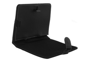 Naklejka premium Tablet etui black open left front side angle