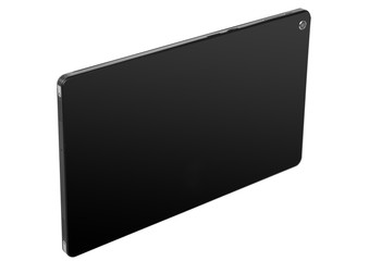 Tablet black back straight horizontal angle