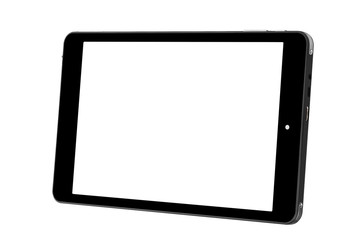 Tablet black isolated front straight vertical right side