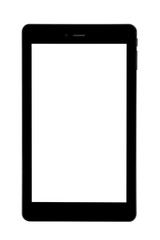 Tablet metal silver isolated front straight