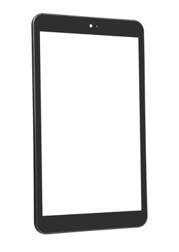 Tablet black isolated front straight left side