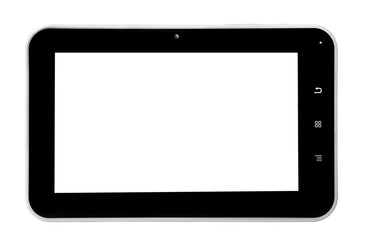Tablet black inside white cover business front straight small