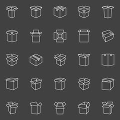 Box line vector icons