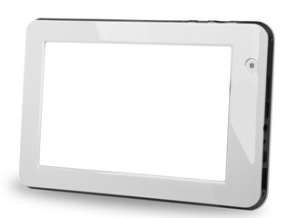 Tablet metal silver with black and white smooth front