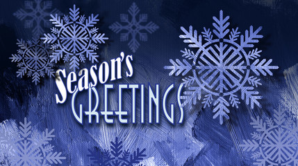 Christmas Season's Greetings holiday message with snowflake ornaments for possible greeting card © gdarts
