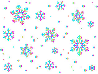 SEAMLESS Christmas and New Year's pattern with snowflakes. Multicolor texture in glitch style
