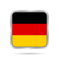 Obraz premium flag of Germany, shiny metallic gray square button