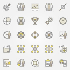 Colorful project management icons