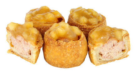 Apple Sauce Topped Mini Pork Pies