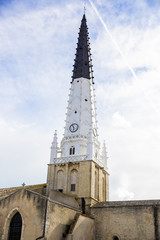 Village of Ars en Re with Saint-Etienne church spire, Ile de Re, France
