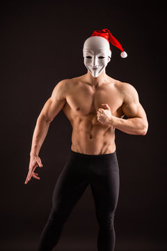 sexy santa claus wearing mask