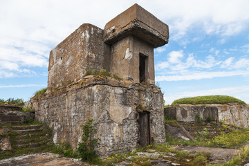 Facade of an old concrete bunker